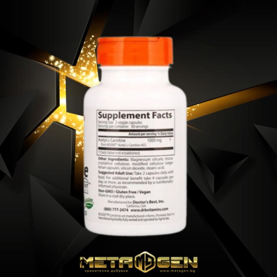 Doctor's Best Acetyl-L-Carnitine 588 мг / 60 капсули на супер цена Л Карнитин