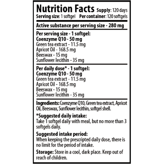 Cvetita Herbal Pure Gold Q10 - 120 гел капсули на изгодни цени Cvetita Herbal Pure Gold Q10 - 120 гел капсули на супер цена Коензим Q10