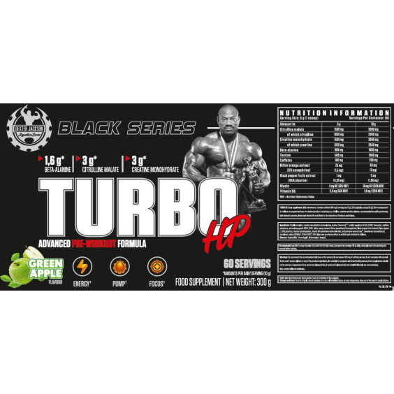 Dexter Jackson Signature Series Black Series | Turbo HP Advanced Pre-Workout Formula 300 грама, 60 дози на изгодни цени Dexter Jackson Signature Series Black Series | Turbo HP Advanced Pre-Workout Formula 300 грама, 60 дози на супер цена Азотни бустери / напомпващи