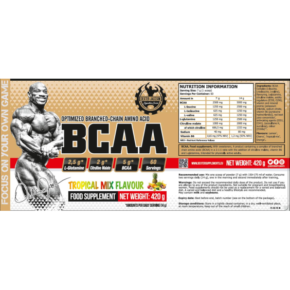 Dexter Jackson Signature Series Gold Series | BCAA with L-Glutamine & L-Citrulline Malate 420 грама 60 дози на супер цена Аминокиселини