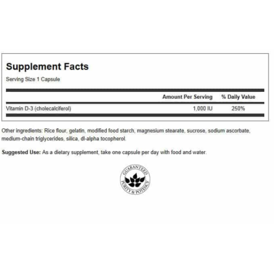 Swanson HIGH POTENCY VIT D-3 1,000 IU 250 CAP на изгодни цени Swanson HIGH POTENCY VIT D-3 1,000 IU 250 CAP на супер цена Витамини от А до Я