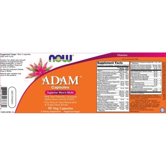 NOW ADAM™ Superior Men's Multiple Vitamin / 90 гел капсули на изгодни цени NOW ADAM™ Superior Men's Multiple Vitamin / 90 гел капсули на супер цена Витамини за мъже