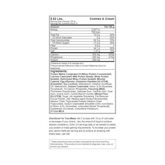 BSN True-Mass 2620 гр на супер цена Гейнъри