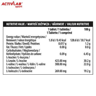 ACTIVLAB BCAA 1000 XXL 120 таблетки на супер цена Аминокиселини