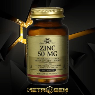 Solgar Zinc 50 Mg (Gluconate), 100 tabs на супер цена Калций, Магнезий, Цинк