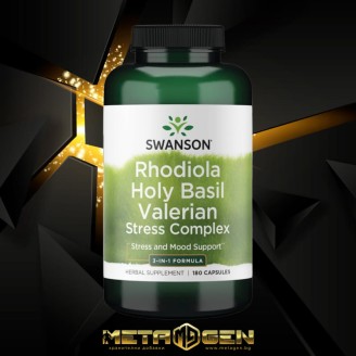 Swanson Rhodiola Holy Basil Valerian Stress Comp 180 капсули на супер цена Добавки на растителна и билкова основа