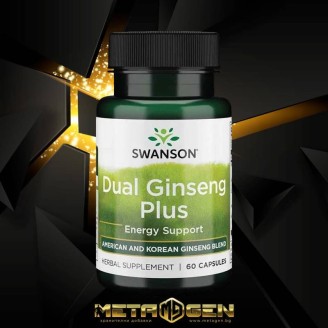 Swanson Dual Ginseng Plus / 60 Caps на супер цена Адаптогени, Ашваганда