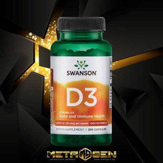 Swanson HIGH POTENCY VIT D-3 1,000 IU 250 CAP на супер цена Витамини от А до Я