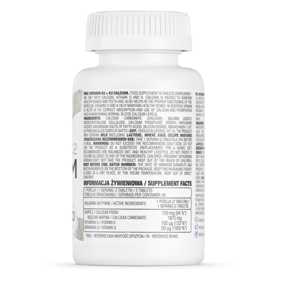 OstroVit Oyster Shell Calcium 400 mg / with D3 + K2 / 90 Tabs на изгодни цени OstroVit Oyster Shell Calcium 400 mg / with D3 + K2 / 90 Tabs на супер цена Витамини от А до Я