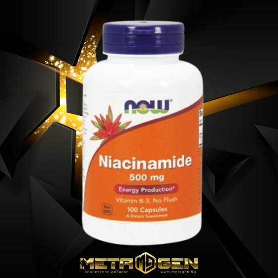 NOW Niacinamide 500 мг / 100 капсули на супер цена Витамин B