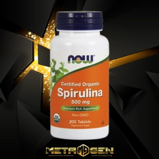 NOW Spirulina 500 мг / 200 таблетки на супер цена Добавки на растителна и билкова основа