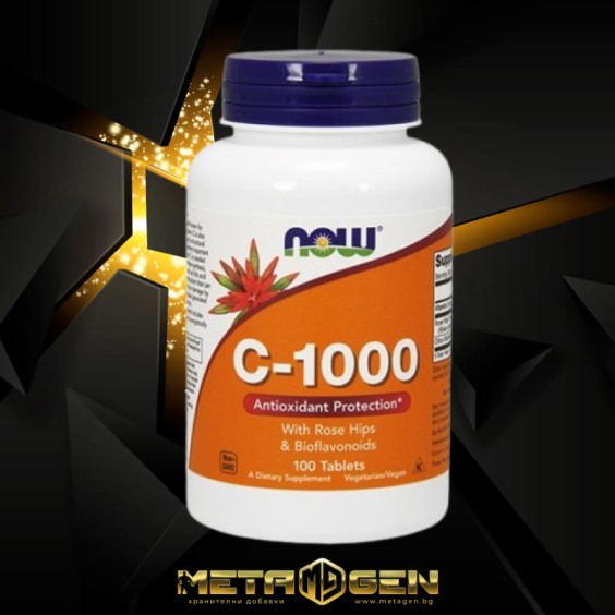 NOW Vitamin C-1000 with Rose Hips & Bioflavonoids 100tabs на супер цена Витамин C