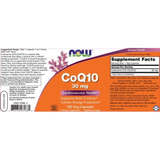 NOW CoQ10 30 мг / 30 капсули на супер цена Коензим Q10