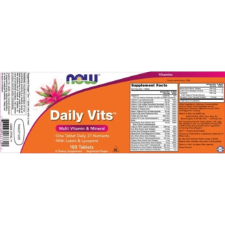 NOW Daily Vits ™ Multi Vitamin & Mineral 100 таблетки на супер цена Мултивитамини