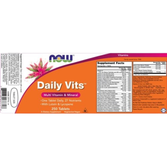 NOW Daily Vits ™ Multi Vitamin & Mineral 250 таблетки на супер цена Мултивитамини
