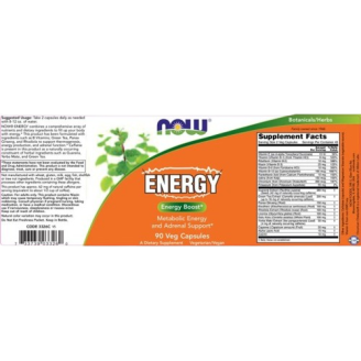 NOW Energy 90 капсули на супер цена Фет бърнъри