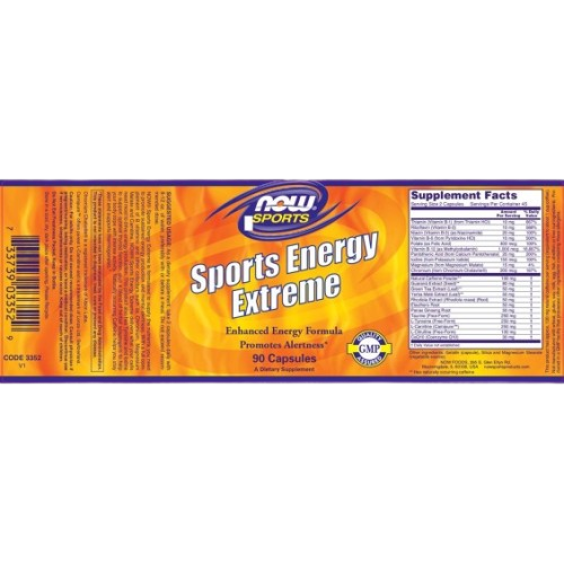 NOW Sports Energy Extreme 90 капсули на изгодни цени NOW Sports Energy Extreme 90 капсули на супер цена Минерали