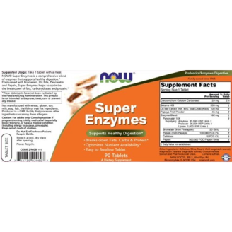 NOW Super Enzymes 90 таблетки на супер цена Храносмилателни ензими