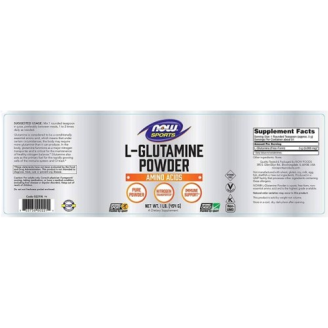 NOW L-Glutamine Powder 454 гр на супер цена Глутамин 