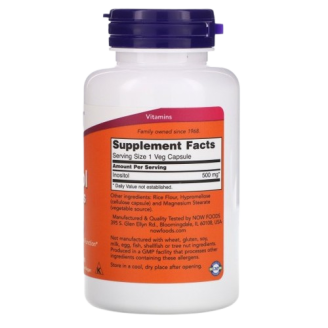 NOW Inositol 500mg / 100Caps. на супер цена Витамин B