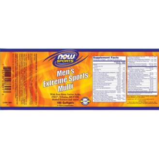 NOW Men's Active Sports Multivitamin / 180 гел капсули на супер цена Витамини за мъже