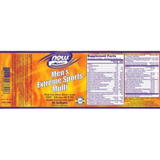 NOW Men's Active Sports Multivitamin / 90 гел капсули на супер цена Витамини за мъже