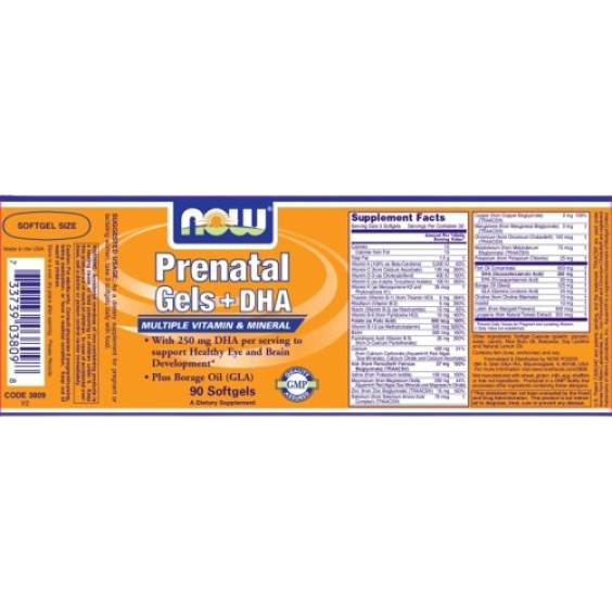NOW Prenatal + DHA 90 гел капсули на изгодни цени NOW Prenatal + DHA 90 гел капсули на супер цена Витамини за бременни и кърмачки