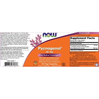 NOW Pycnogenol 30 мг / 30 капсули на супер цена Антиоксиданти