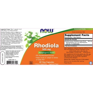 NOW Rhodiola 500 мг / 60 капсули на супер цена Хранителни добавки за сън