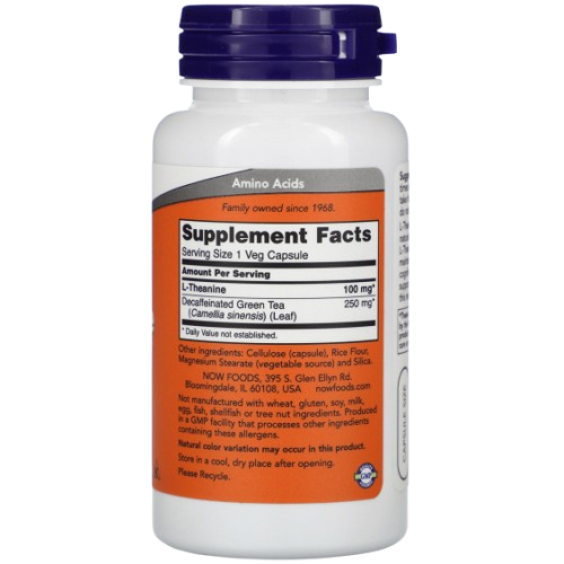NOW L-Theanine 100mg. / 90 VCaps. на изгодни цени NOW L-Theanine 100mg. / 90 VCaps. на супер цена Хранителни добавки за сън
