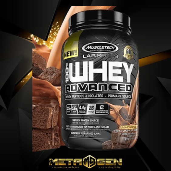 Muscletech 100% Whey Advanced 2lb / 910 гр на изгодни цени Muscletech 100% Whey Advanced 2lb / 910 гр на супер цена Суроватъчен протеин