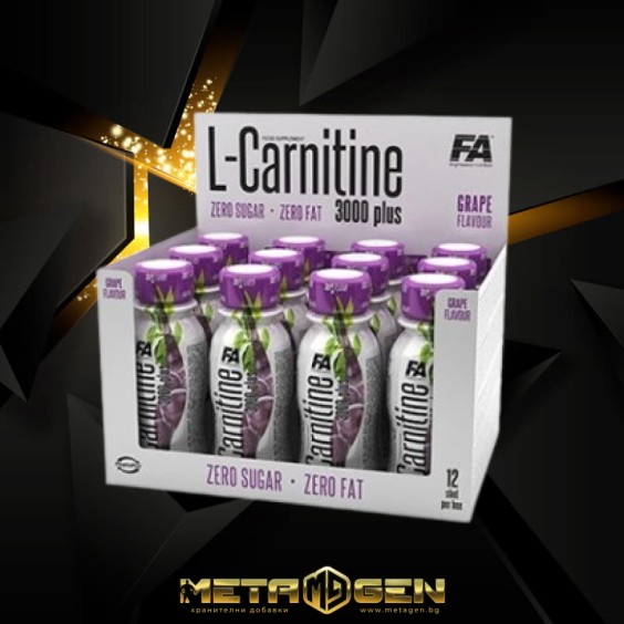 FA Nutrition L-Carnitine 3000 Plus / 12 x 100 мл, 36 Дози на супер цена Л Карнитин