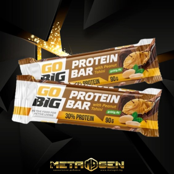 GO BIG protein bar Peanut Tahini 12х90 гр на изгодни цени GO BIG protein bar Peanut Tahini 12х90 гр на супер цена Протеинови барове