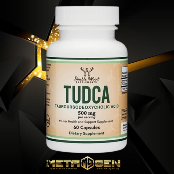 Double Wood TUDCA (Tauroursodeoxycholic Acid) 500 мг / 60 капсули на супер цена Хранителни добавки за черен дроб
