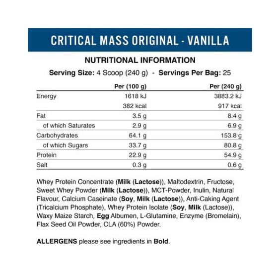 Applied Nutrition Critical Mass 6000 гр / 25 дози на супер цена Гейнъри