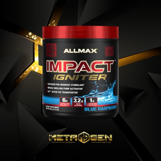 Allmax nutrition IMPACT IGNITER PRE-WORKOUT / 328 гр на супер цена Азотни бустери / напомпващи