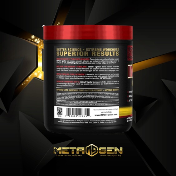 Allmax nutrition IMPACT IGNITER PRE-WORKOUT / 328 гр на супер цена Азотни бустери / напомпващи