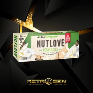 Allnutrition Nutlove Vegan Rolls Cream-Vanilla 140 гр на супер цена Барове с малко захар