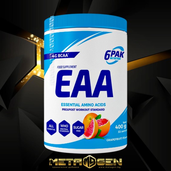 6PAK Nutrition EAA Powder - 400 грама, 40 Дози. на изгодни цени 6PAK Nutrition EAA Powder - 400 грама, 40 Дози. на супер цена Аминокиселини