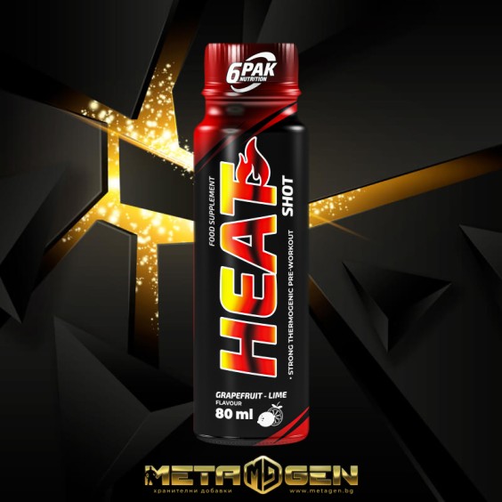 6PAK Nutrition Heat Shot / Thermogenic & Endurance Enhancer - 80 мл, 2 Дози. на супер цена Изгаряне на мазнини