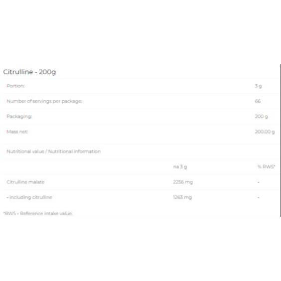 6PAK Nutrition Citrulline Powder - 200 грама, 66 Дози. на супер цена Аминокиселини