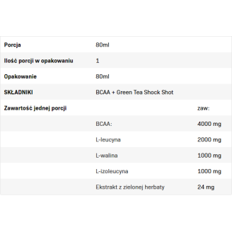 Allnutrition BCAA + Green Tea Shock 80 мл на супер цена BCAA