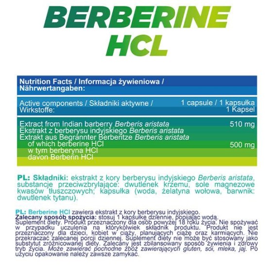 AllNutrition Berberine HCl 510 mg | Extract from Indian Barberry 90 капсули на изгодни цени AllNutrition Berberine HCl 510 mg | Extract from Indian Barberry 90 капсули на супер цена Добавки на растителна и билкова основа