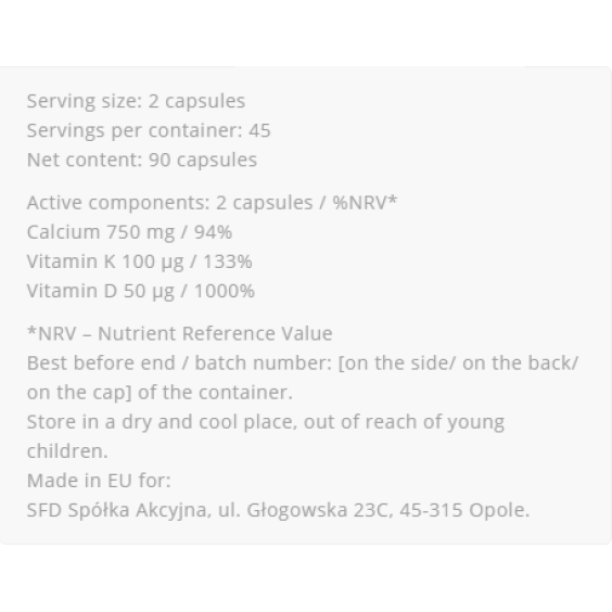 Allnutrition Calcium, D3 + K2 90 капсули на изгодни цени Allnutrition Calcium, D3 + K2 90 капсули на супер цена Здраве и тонус