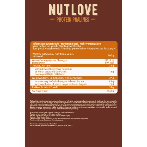 Allnutrition NutLove Protein Pralines Milk Choco Peanut - Протеинови Бонбони на изгодни цени Allnutrition NutLove Protein Pralines Milk Choco Peanut - Протеинови Бонбони на супер цена Протеинови барове