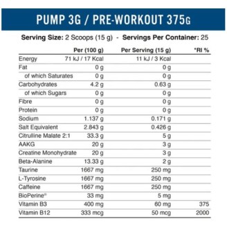 Applied Nutrition Pump Zero Stimulant 375 гр / 25 дози на супер цена Азотни бустери / напомпващи