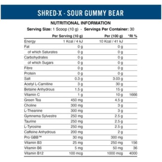 Applied Nutrition Shred-X Thermogenic Powder | Ultimate Fat Burner 300 гр / 30 дози на супер цена Изгаряне на мазнини
