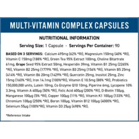 Applied Nutrition Multi-Vitamin Complex Vitality 90 капсули / 90 дози на изгодни цени Applied Nutrition Multi-Vitamin Complex Vitality 90 капсули / 90 дози на супер цена Мултивитамини