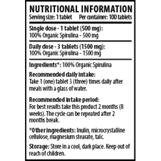 Cvetita Herbal Spiru Line / 100 таблетки на супер цена Добавки на растителна и билкова основа