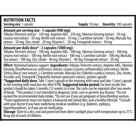 Cvetita Herbal Military Testo 900 мг / 100 капсули на изгодни цени Cvetita Herbal Military Testo 900 мг / 100 капсули на супер цена Тестостеронни буустъри